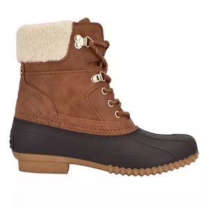 TOMMY HILFIGER Women's Rainah Duck Booties chocolate Tan Size 7 Medium